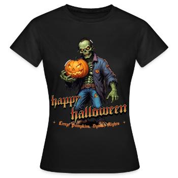 Zombie Joyeux Halloween Citrouilles effrayantes - T-shirt Femme - noir - Devant - AI Model Female 172 dark (172cm)