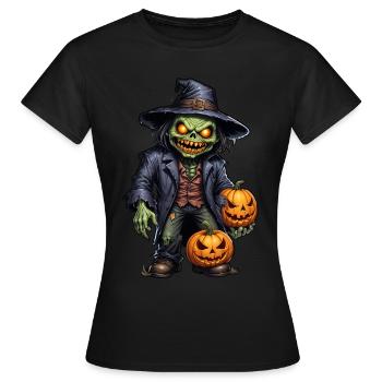 Zombie Joyeux Halloween Citrouilles effrayantes - T-shirt Femme - noir - Devant - AI Model Female 172 dark (172cm)