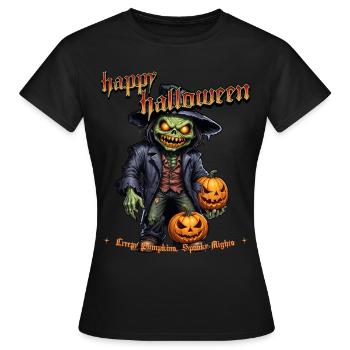 Zombie Joyeux Halloween Citrouilles effrayantes - T-shirt Femme - noir - Devant - AI Model Female 172 dark (172cm)