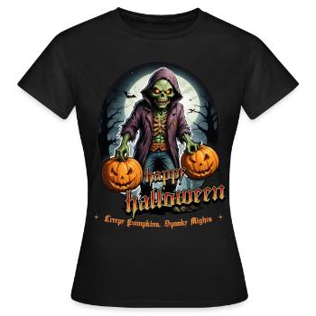 Zombie Joyeux Halloween Citrouilles effrayantes - T-shirt Femme - noir - Devant - AI Model Female 172 dark (172cm)