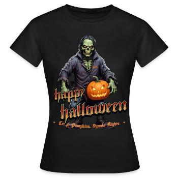 Zombie Joyeux Halloween Citrouilles effrayantes - T-shirt Femme - noir - Devant - AI Model Female 172 dark (172cm)