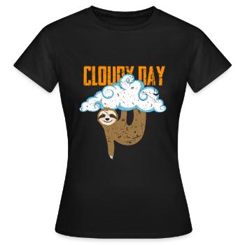 cadeau de paresse texturée nuageux - T-shirt Femme - noir - Devant - AI Model Female 172 dark (172cm)
