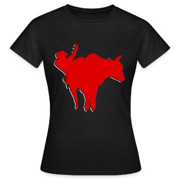 Wild Stierkampf Rodeo Geschenk - Frauen T-Shirt - Schwarz - Vorne - AI Model Female 172 dark (172cm)