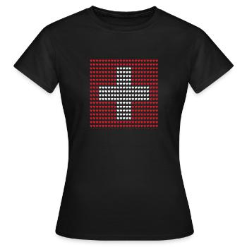 Swiss Flag Gift Idea Gift Idea - Women's T-Shirt - black - Front - AI Model Female 172 dark (172cm)