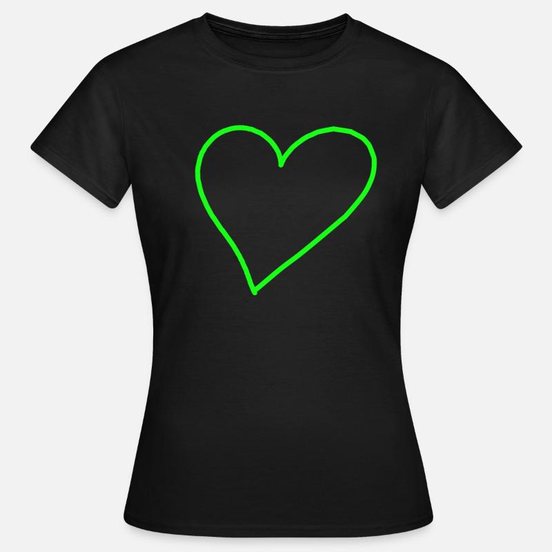 Coeur vert vert vert idée cadeau idée de cadeau - T-shirt Femme - noir