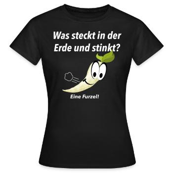 LUSTIGE SPRÜCHE T-Shirt GESCHENKIDEE - Furzel - Frauen T-Shirt - Schwarz - Vorne - AI Model Female 172 dark (172cm)