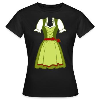 Dirndl Tracht - Frauen T-Shirt - Schwarz - Vorne - AI Model Female 172 dark (172cm)