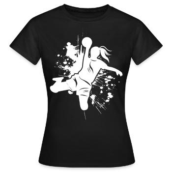 frauen handball girl hand ball sport shirt motiv w - Frauen T-Shirt - Schwarz - Vorne - AI Model Female 172 dark (172cm)