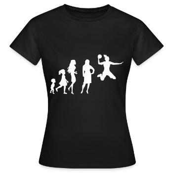 Frauen Handball evolution girl sport shirt motiv - Frauen T-Shirt - Schwarz - Vorne - AI Model Female 172 dark (172cm)