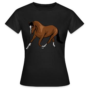 Criollo Pferderasse Design Motiv Reiter Shirt - Frauen T-Shirt - Schwarz - Vorne - AI Model Female 172 dark (172cm)