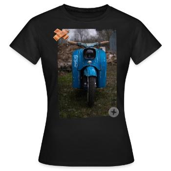 Simson Schwalbe Retro Oldschool - Frauen T-Shirt - Schwarz - Vorne - AI Model Female 172 dark (172cm)