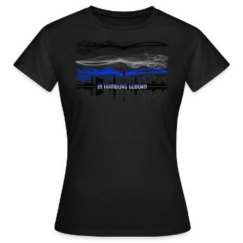 Rauch est né à Hambourg - T-shirt Femme - noir - Devant - AI Model Female 172 dark (172cm)