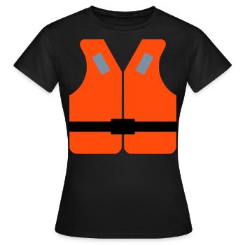 ★ Les couleurs du design peuvent être modifiées ★ Gilet de sauvetage - T-shirt Femme - noir - Devant - AI Model Female 172 dark (172cm)