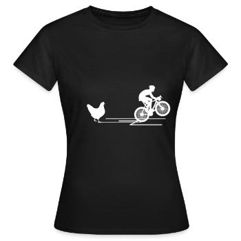Hühner-Tier-Radsport Süße Geschenkidee - Frauen T-Shirt - Schwarz - Vorne - AI Model Female 172 dark (172cm)