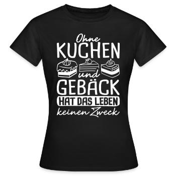 Kuchen Cake Pie - Frauen T-Shirt - Schwarz - Vorne - AI Model Female 172 dark (172cm)