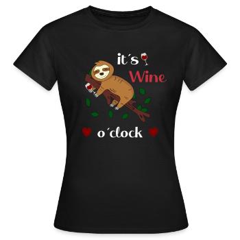 Vin paresseux femmes paresseux dames alcool cl - T-shirt Femme - noir - Devant - AI Model Female 172 dark (172cm)
