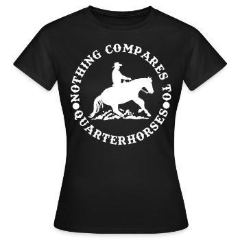 Westernreiten - Frauen T-Shirt - Schwarz - Vorne - AI Model Female 172 dark (172cm)