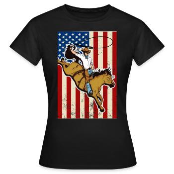 Western riding - Women's T-Shirt - black - Front - AI Model Female 172 dark (172cm)
