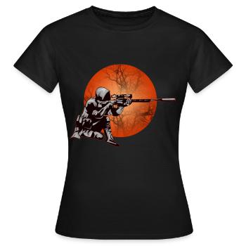 Sniper sniper as TShirt motif Zocker Desig - Women's T-Shirt - black - Front - AI Model Female 172 dark (172cm)