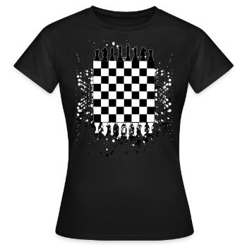 Schachbrett Dame König Schach Spiel Geschenkidee - Frauen T-Shirt - Schwarz - Vorne - AI Model Female 172 dark (172cm)