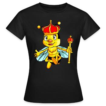 bee biene queen bienenkönigin zeichnung design - Frauen T-Shirt - Schwarz - Vorne - AI Model Female 172 dark (172cm)