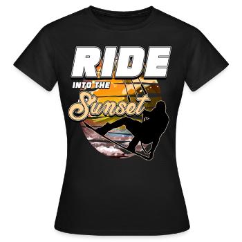 Kitesurfing, Kiteboarding - Frauen T-Shirt - Schwarz - Vorne - AI Model Female 172 dark (172cm)
