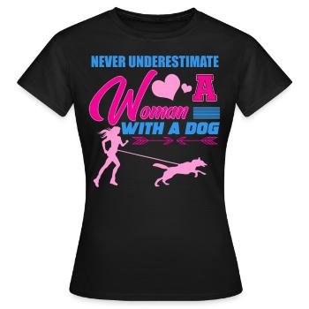 Hunde Sport, Canicross - Frauen T-Shirt - Schwarz - Vorne - AI Model Female 172 dark (172cm)