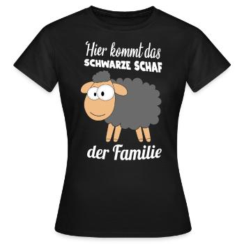 Schwarzes Schaf - Schafe Spruch Landwirt Bauer - Frauen T-Shirt - Schwarz - Vorne - AI Model Female 172 dark (172cm)