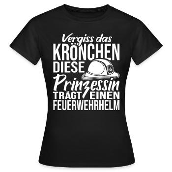 Feuerwehr Fire Fighter Feuerwehrmann Löschfahrzeug - Frauen T-Shirt - Schwarz - Vorne - AI Model Female 172 dark (172cm)