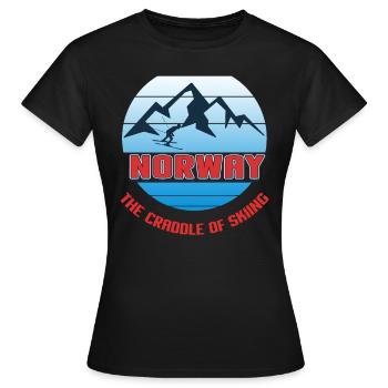 Norway, Scandinavia, fishing - Women's T-Shirt - black - Front - AI Model Female 172 dark (172cm)