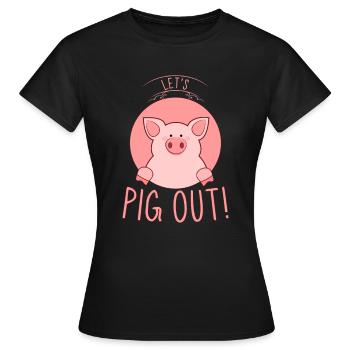 Porc, porcs porcins, éleveur de porcs - T-shirt Femme - noir - Devant - AI Model Female 172 dark (172cm)