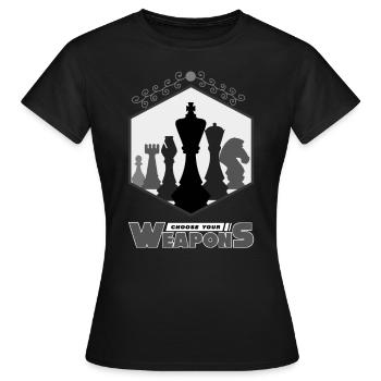 Chess, chess chess players, chess chess - Women's T-Shirt - black - Front - AI Model Female 172 dark (172cm)