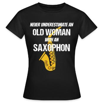 Saxophonist gift for saxophonist saxophone - Women's T-Shirt - black - Front - AI Model Female 172 dark (172cm)