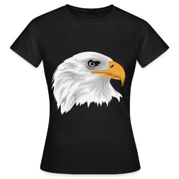 Tête d'aigle à tête blanche avec bec comme dessin - T-shirt Femme - noir - Devant - AI Model Female 172 dark (172cm)