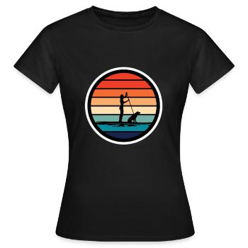 Stand Up Paddle chien propriétaire chiens femme SUP - T-shirt Femme - noir - Devant - AI Model Female 172 dark (172cm)