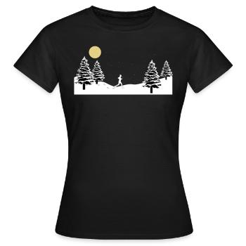 Running Winter - Frauen T-Shirt - Schwarz - Vorne - AI Model Female 172 dark (172cm)