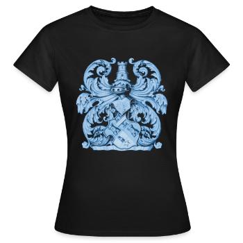 Mittelalter Dekor Wappen Heraldik, Ritterrüstung - Frauen T-Shirt - Schwarz - Vorne - AI Model Female 172 dark (172cm)