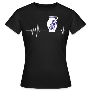 Herzschlag Bembel Apfelwein-Krug Most Krug Hessen - Frauen T-Shirt - Schwarz - Vorne - AI Model Female 172 dark (172cm)
