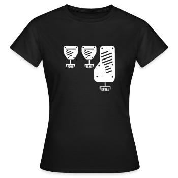 Changement de vitesse manuel - pédales - T-shirt Femme - noir - Devant - AI Model Female 172 dark (172cm)