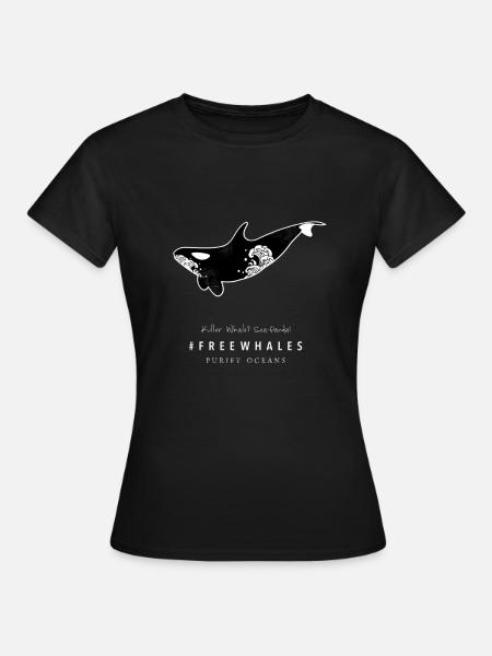 Orca - Sea Panda Men's T-shirt - Dame-T-shirt - sort