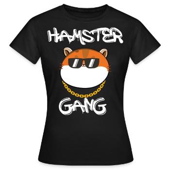 Hamster Gang - T-shirt Femme - noir - Devant - AI Model Female 172 dark (172cm)