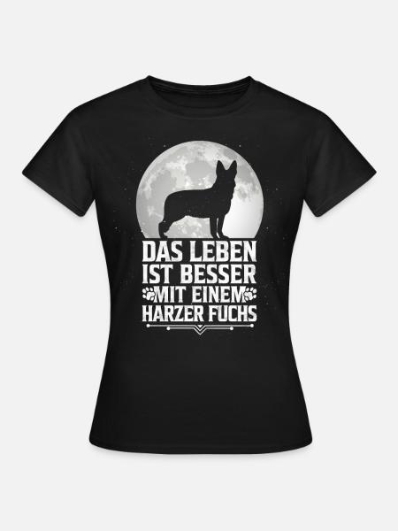 Leben mit Harzer Fuchs Hütehund Besitzer Spruch - Frauen T-Shirt - Schwarz