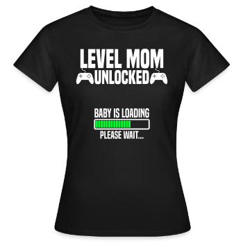 Niveau maman unlocked - T-shirt Femme - noir - Devant - AI Model Female 172 dark (172cm)