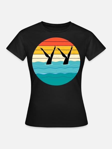 Synchro Schwimmer Synchronschwimmen Vintage - Frauen T-Shirt - Schwarz