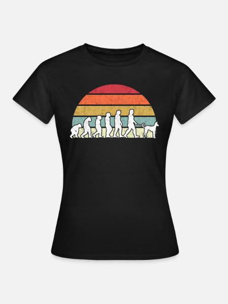 Podenco Evolution Hunting Dog Greyhound Vintage Retro - Women's T-Shirt - black