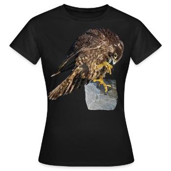 Faucon pèlerin - T-shirt Femme - noir - Devant - AI Model Female 172 dark (172cm)