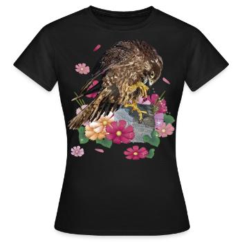 Faucon pèlerin - T-shirt Femme - noir - Devant - AI Model Female 172 dark (172cm)