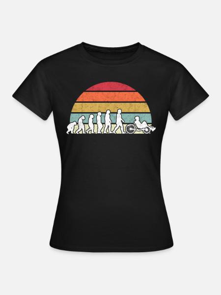 Liegerad Evolution Radfahrer Liegefahrrad Geschenk - Frauen T-Shirt - Schwarz