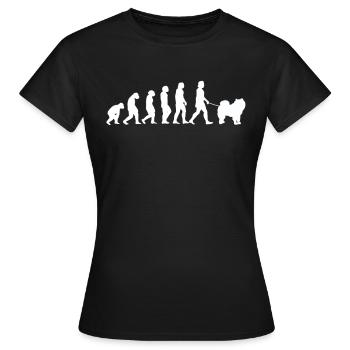 Chow Chow Evolution Chien Lion Chinois - T-shirt Femme - noir - Devant - AI Model Female 172 dark (172cm)
