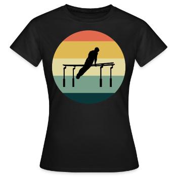 Gymnastique Artistique Barres Parallèles Gymnaste Vintage - T-shirt Femme - noir - Devant - AI Model Female 172 dark (172cm)